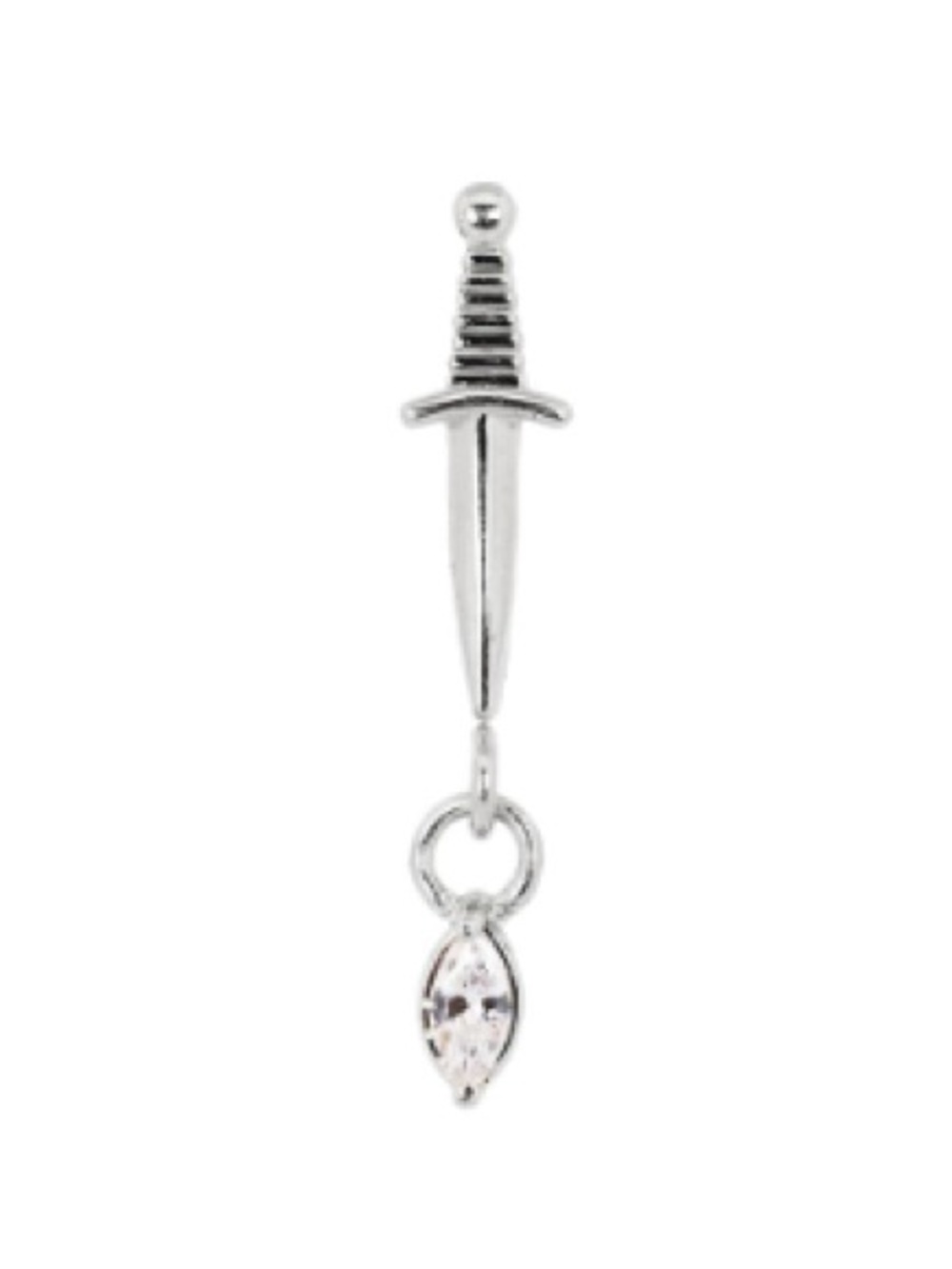 Divinity Metals 14k White Gold Dangle Earring Flat Back Jewelry